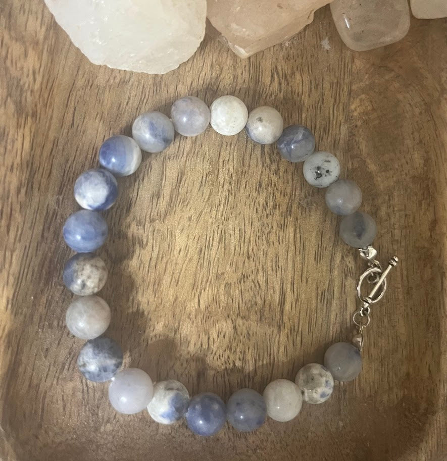 Premium Blue Sodalite Clasp Bracelet