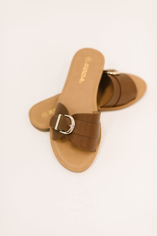 SODA Siran Dark Tank Slip on Sandals